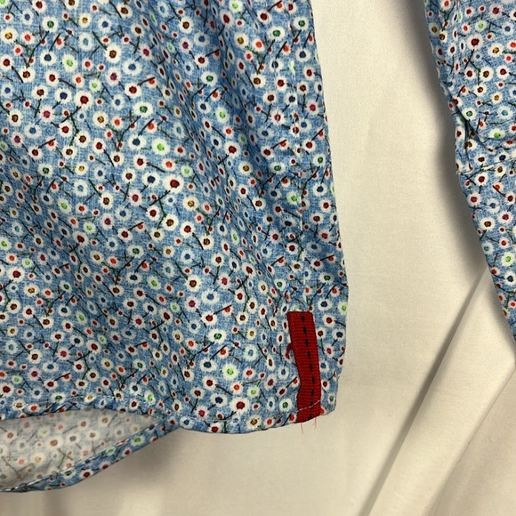 7 Downie Street Blue Multi-Coloured Floral/Dot Shirt - Picture 3 of 13